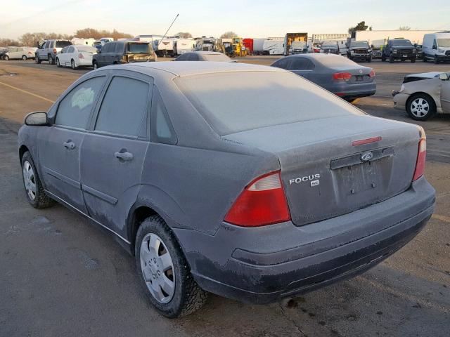 1FAFP34N77W290215 - 2007 FORD FOCUS ZX4 GRAY photo 3