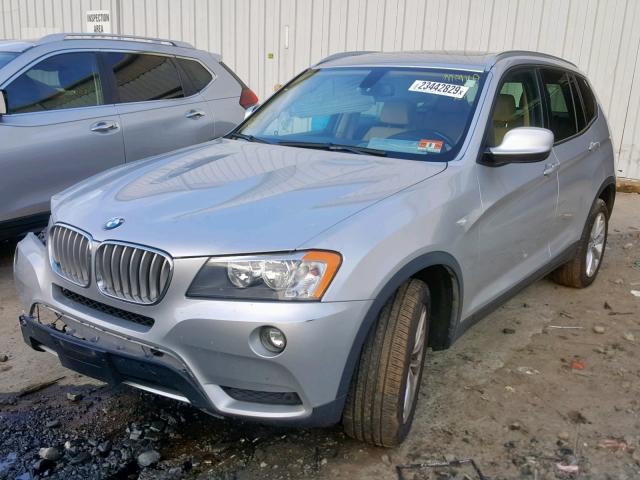 5UXWX9C56D0A23940 - 2013 BMW X3 XDRIVE2 SILVER photo 2