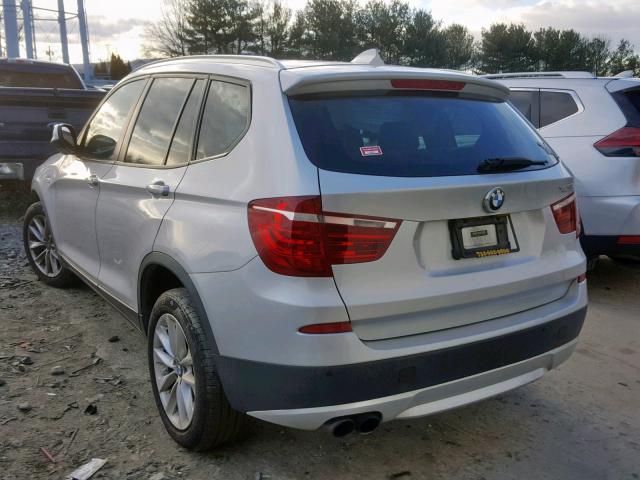 5UXWX9C56D0A23940 - 2013 BMW X3 XDRIVE2 SILVER photo 3