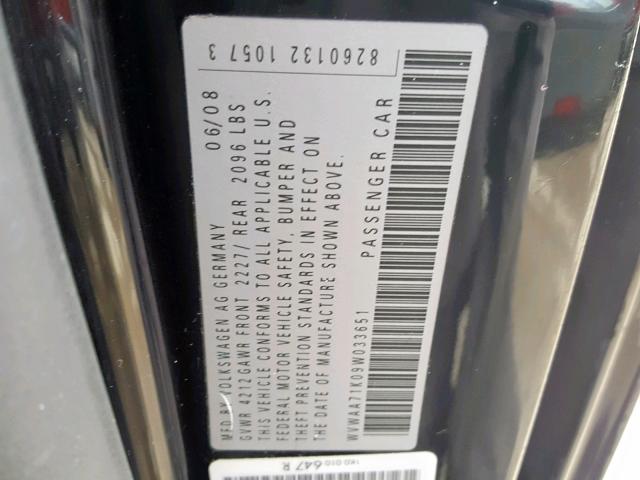 WVWAA71K09W033651 - 2009 VOLKSWAGEN RABBIT 黑色 照片 10
