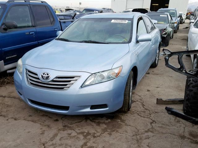 4T1BB46K28U058274 - 2008 TOYOTA CAMRY HYBR BLUE photo 2