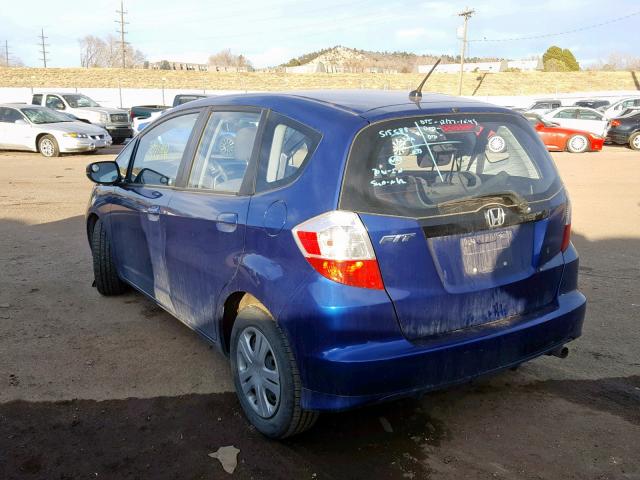 JHMGE8H25AS024996 - 2010 HONDA FIT BLUE photo 3