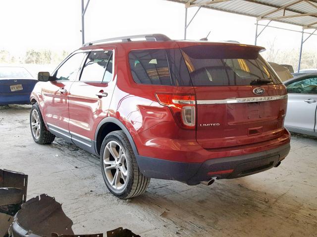 1FM5K7F82FGA89460 - 2015 FORD EXPLORER L BURGUNDY photo 3