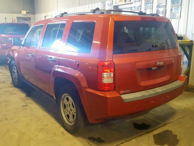 1J8FT28028D667036 - 2008 JEEP PATRIOT SP ORANGE photo 3