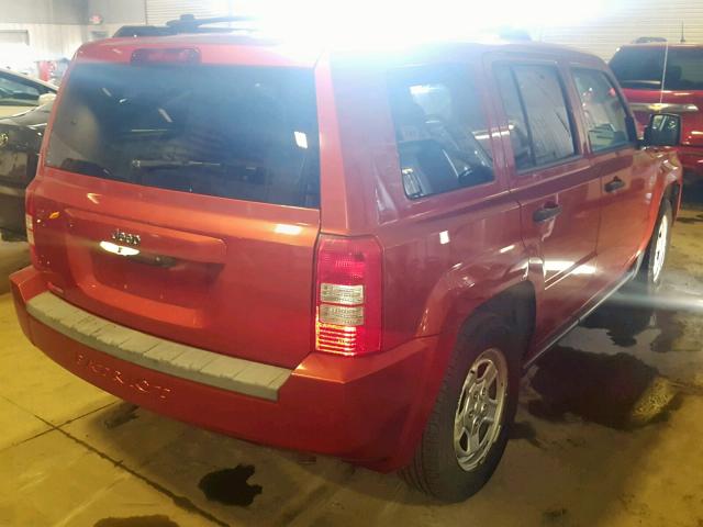 1J8FT28028D667036 - 2008 JEEP PATRIOT SP ORANGE photo 4