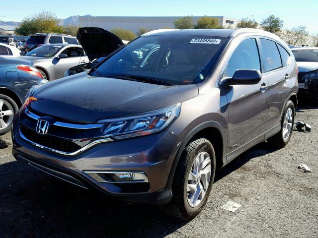 2HKRM3H77FH556185 - 2015 HONDA CR-V EXL BROWN photo 2