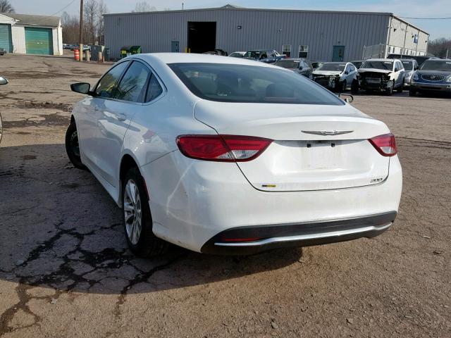 1C3CCCAB6GN141081 - 2016 CHRYSLER 200 LIMITE WHITE photo 3