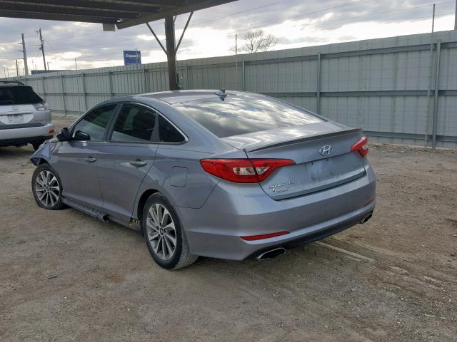 5NPE34AFXGH291787 - 2016 HYUNDAI SONATA SPO GRAY photo 3