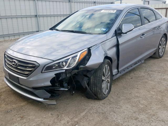 5NPE34AFXGH291787 - 2016 HYUNDAI SONATA SPO GRAY photo 9