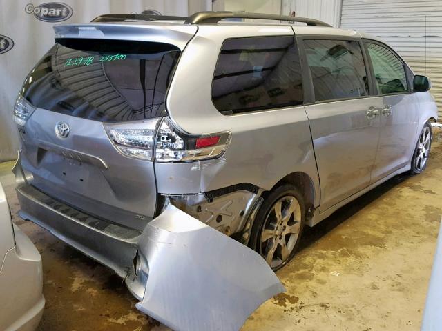 5TDXK3DC6CS182481 - 2012 TOYOTA SIENNA SPO SILVER photo 4