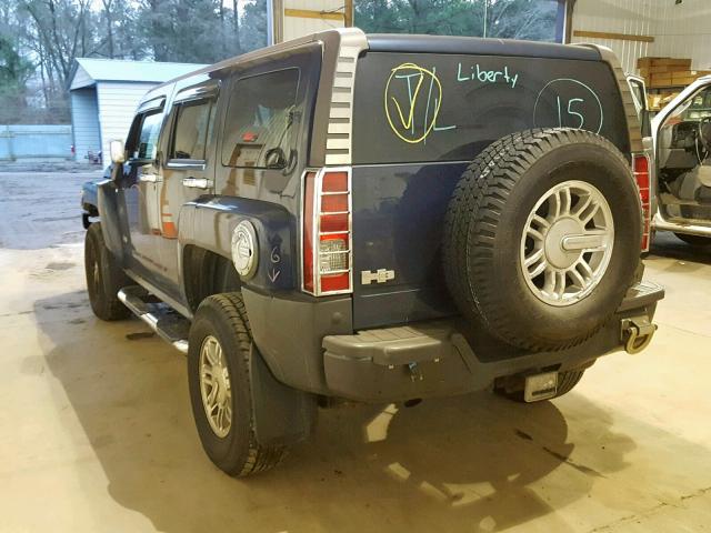 5GTDN13E278122296 - 2007 HUMMER H3 BLUE photo 3