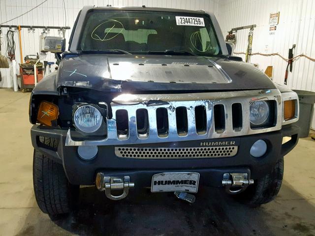 5GTDN13E278122296 - 2007 HUMMER H3 BLUE photo 9