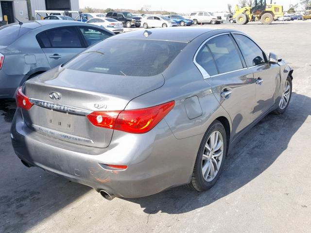 JN1BV7AP3FM359071 - 2015 INFINITI Q50 BASE GRAY photo 4