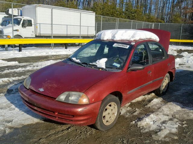 2C1MR5222W6726653 - 1998 CHEVROLET METRO LSI RED photo 2