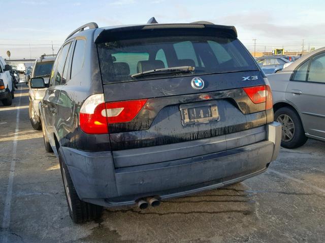 WBXPA73494WB23887 - 2004 BMW X3 2.5I BLACK photo 3