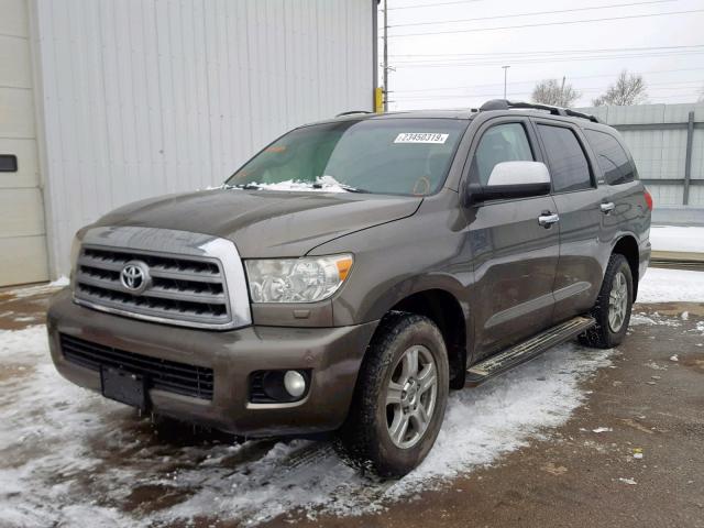 5TDBY68A38S012914 - 2008 TOYOTA SEQUOIA LI BROWN photo 2