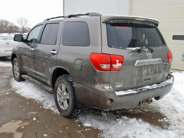 5TDBY68A38S012914 - 2008 TOYOTA SEQUOIA LI BROWN photo 3