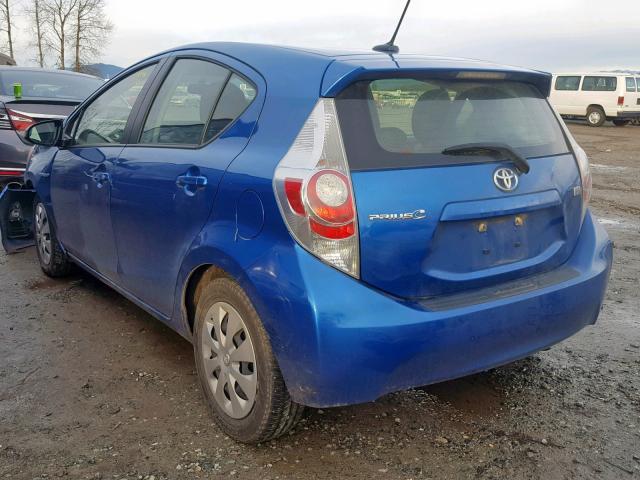 JTDKDTB30D1541006 - 2013 TOYOTA PRIUS C BLUE photo 3