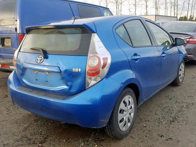 JTDKDTB30D1541006 - 2013 TOYOTA PRIUS C BLUE photo 4