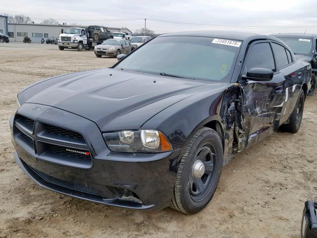 2C3CDXAG8EH216921 - 2014 DODGE CHARGER PO BLACK photo 2