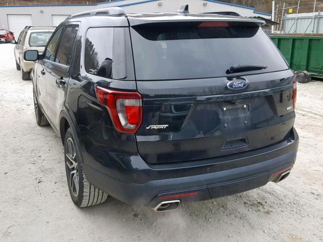 1FM5K8GT0HGB29529 - 2017 FORD EXPLORER S BLACK photo 3