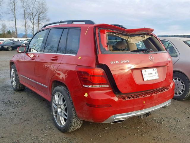 WDCGG0EB0EG319797 - 2014 MERCEDES-BENZ GLK 250 BL RED photo 3