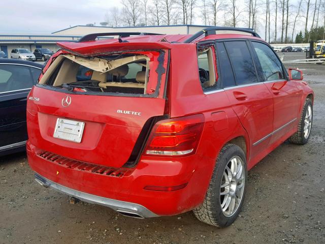 WDCGG0EB0EG319797 - 2014 MERCEDES-BENZ GLK 250 BL RED photo 4