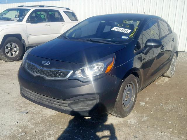 KNADN4A38C6070881 - 2012 KIA RIO EX BLACK photo 2