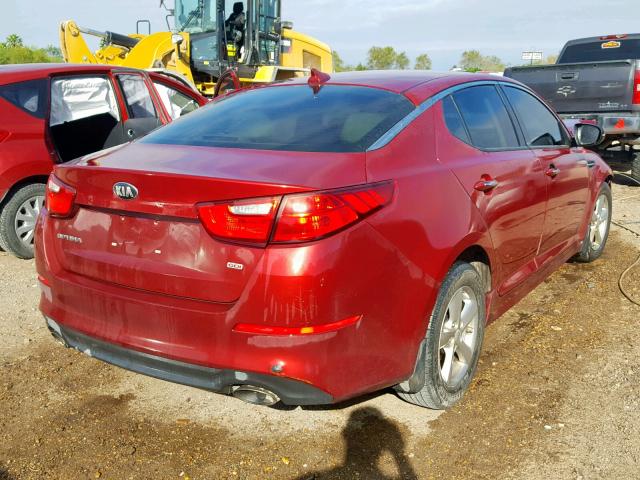 5XXGM4A70FG514475 - 2015 KIA OPTIMA LX MAROON photo 4