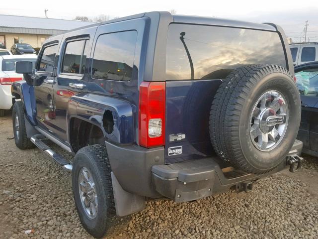 5GTDN13E578235174 - 2007 HUMMER H3 BLUE photo 3