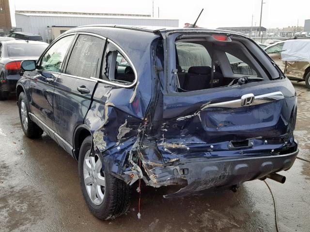 JHLRE48567C064068 - 2007 HONDA CR-V EX BLUE photo 3