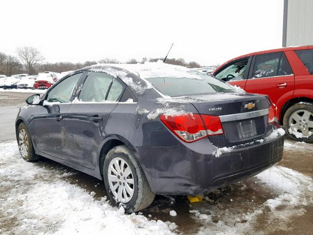 1G1PD5SH7B7172175 - 2011 CHEVROLET CRUZE LS GRAY photo 3