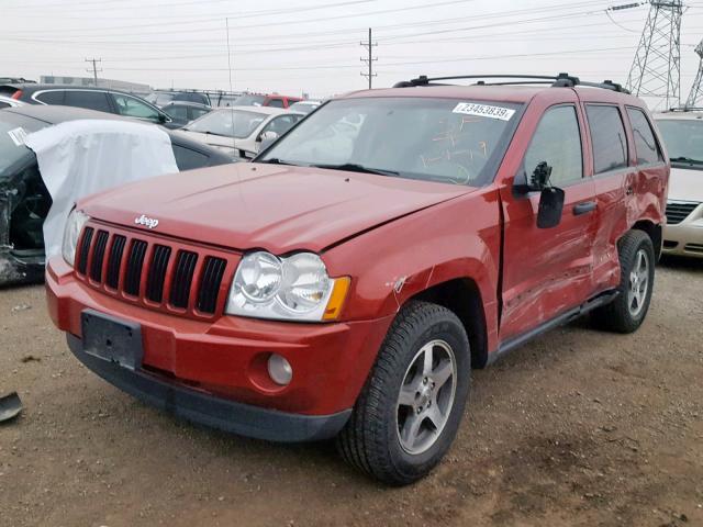 1J4GR48K45C722931 - 2005 JEEP GRAND CHER RED photo 2