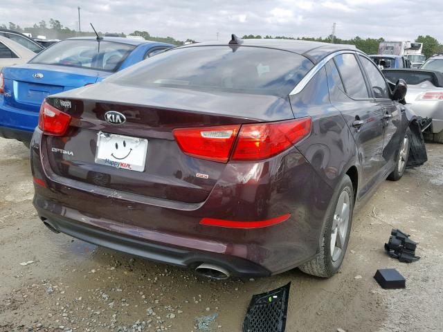 5XXGM4A76EG327238 - 2014 KIA OPTIMA LX BURGUNDY photo 4