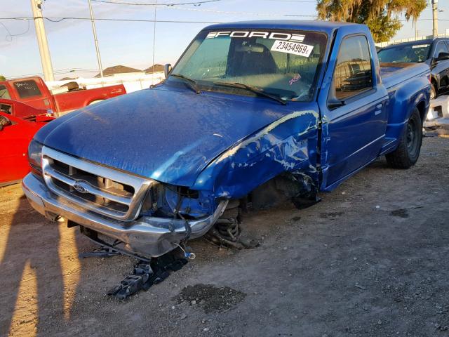 1FTYR10C6WPB62854 - 1998 FORD RANGER BLUE photo 2