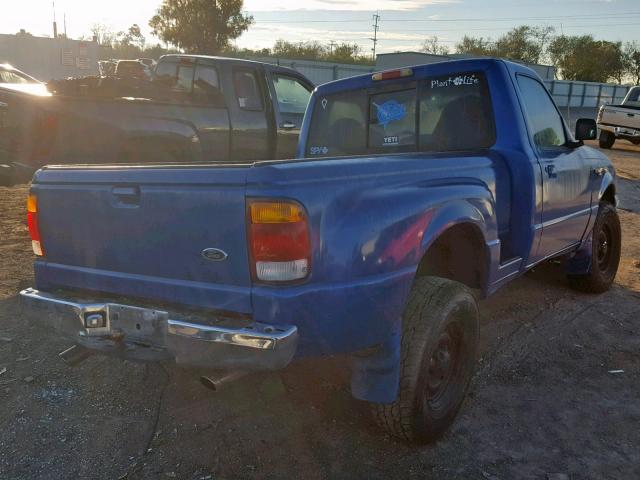 1FTYR10C6WPB62854 - 1998 FORD RANGER BLUE photo 4