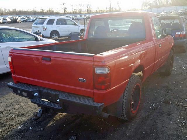 1FTYR10U43PB28982 - 2003 FORD RANGER RED photo 4