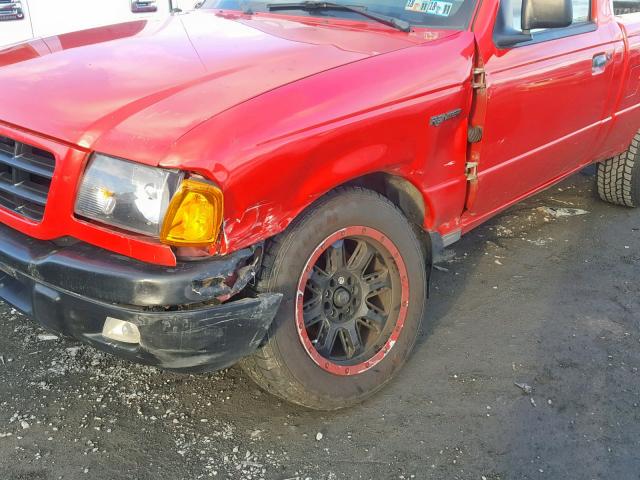 1FTYR10U43PB28982 - 2003 FORD RANGER RED photo 9