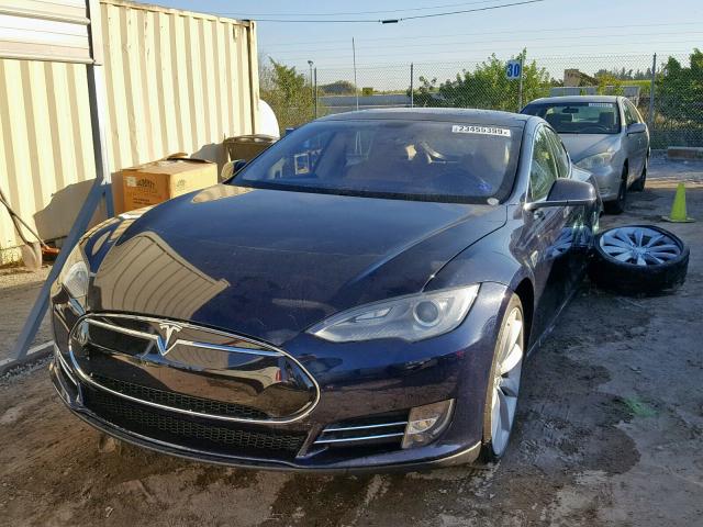 5YJSA1DP0DFP06279 - 2013 TESLA MODEL S BLUE photo 2