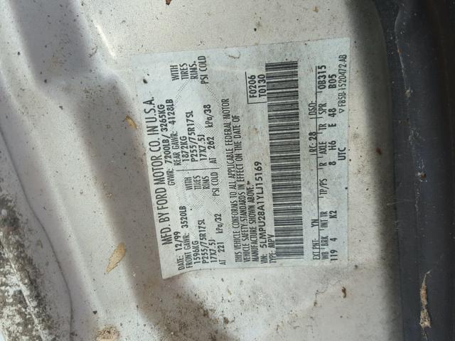 5LMPU28A1YLJ15169 - 2000 LINCOLN NAVIGATOR Күміс фото 10