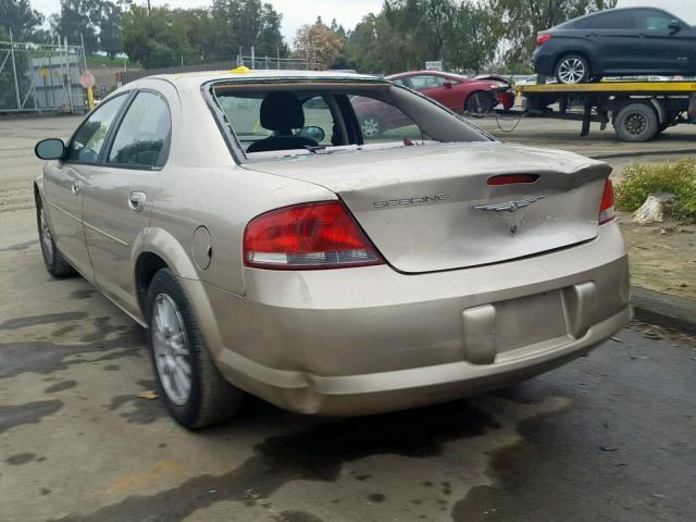 1C3EL46J04N319092 - 2004 CHRYSLER SEBRING LX GOLD photo 3