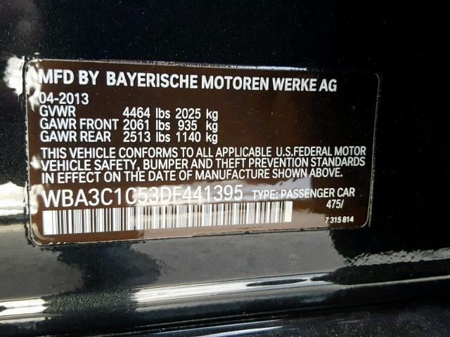 WBA3C1C53DF441395 - 2013 BMW 328 I SULE BLACK photo 10