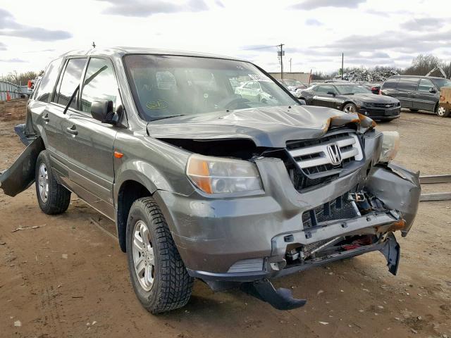 2HKYF18187H535935 - 2007 HONDA PILOT LX GRAY photo 1