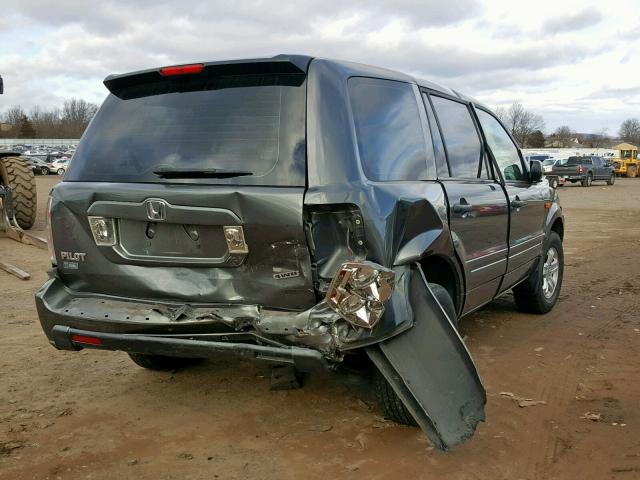 2HKYF18187H535935 - 2007 HONDA PILOT LX GRAY photo 4