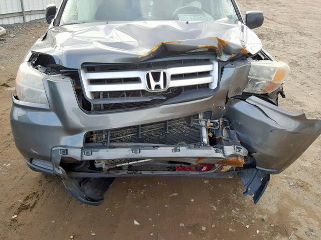 2HKYF18187H535935 - 2007 HONDA PILOT LX GRAY photo 7