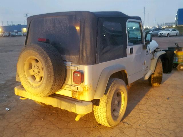 1J4FA49S83P307506 - 2003 JEEP WRANGLER / SILVER photo 4