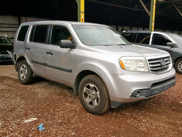 5FNYF3H26CB008618 - 2012 HONDA PILOT LX SILVER photo 1