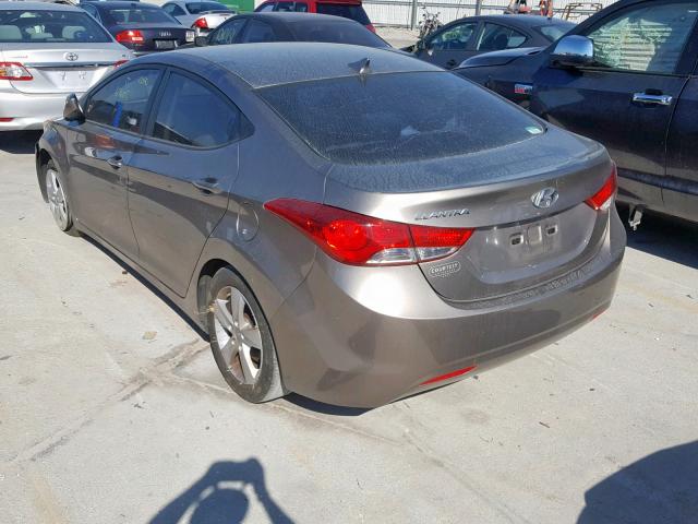 5NPDH4AE4DH443885 - 2013 HYUNDAI ELANTRA GL BROWN photo 3