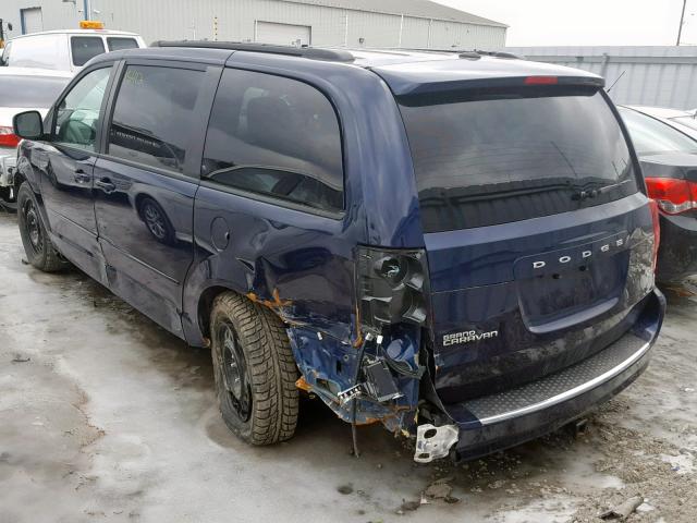 2C4RDGBG7HR880632 - 2017 DODGE GRAND CARA BLUE photo 3