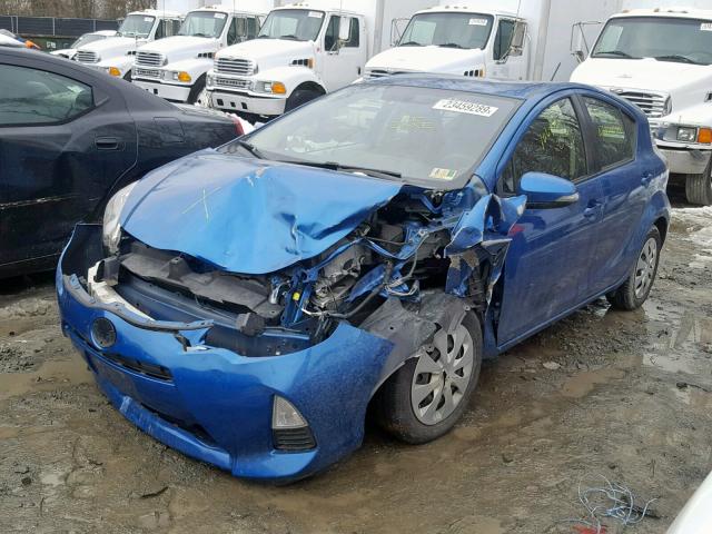 JTDKDTB37C1506512 - 2012 TOYOTA PRIUS C BLUE photo 2